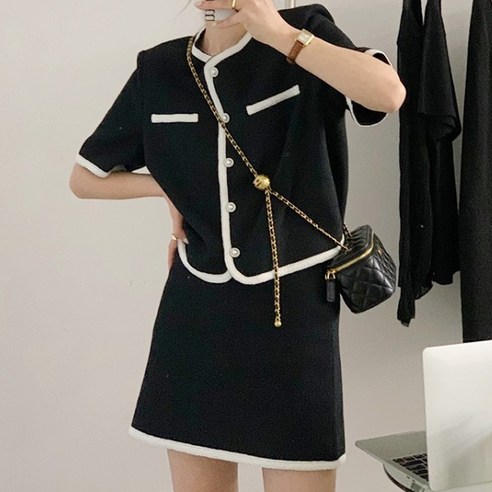 자켓 미니 스커트 투피스 셋업