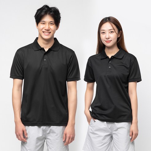 캐럿 남녀공용 기능성 퀵드라이 카라 반팔 티셔츠