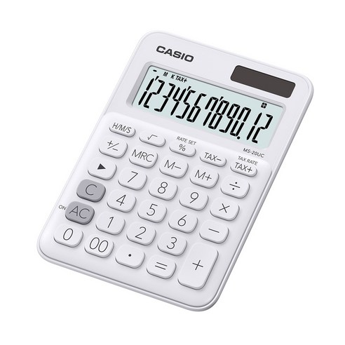카시오 컬러 계산기 MS-20UC 화이트