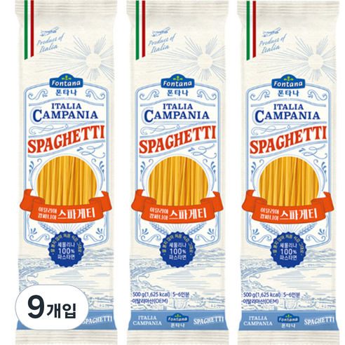 폰타나 캄파니아 스파게티면, 500g, 9개