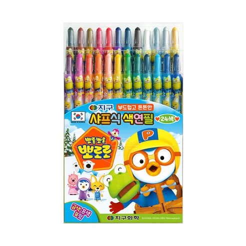 지구화학 뽀롱뽀롱뽀로로 지구 샤프식 색연필 24색