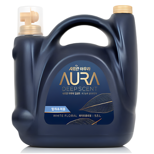 AURA 딥센트 초고농축 섬유유연제 화이트플로럴 본품, 5.5L